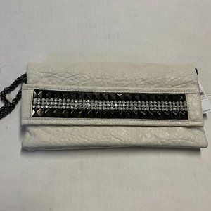Express Women's Clutch White w/ Studs NWT